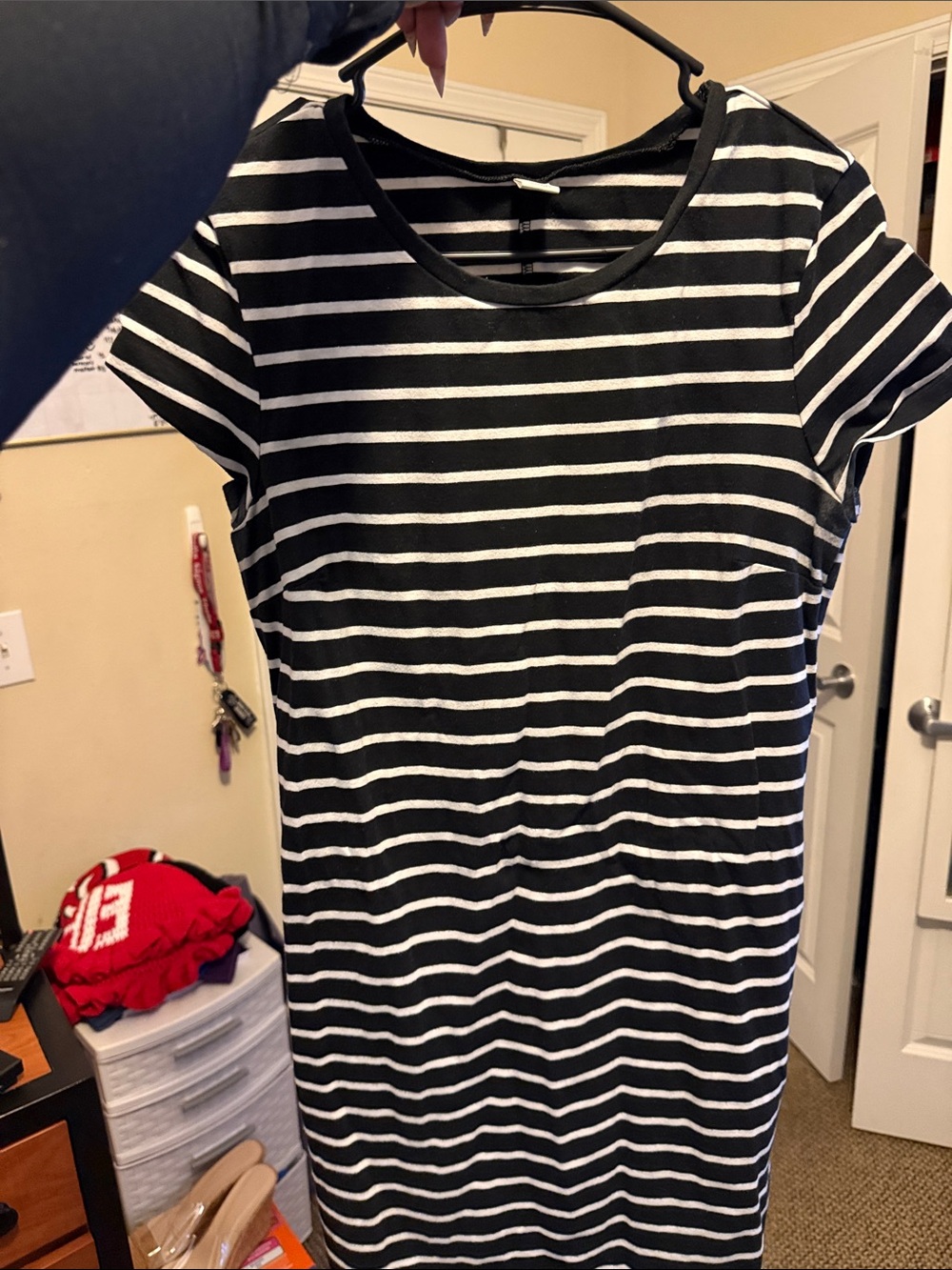 Black & White Striped Tee Dress